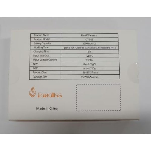 2Pack Hand Warmers Rechargeable 5200mAh 2023 Upgraded, FANDLISS Electric - Image 11