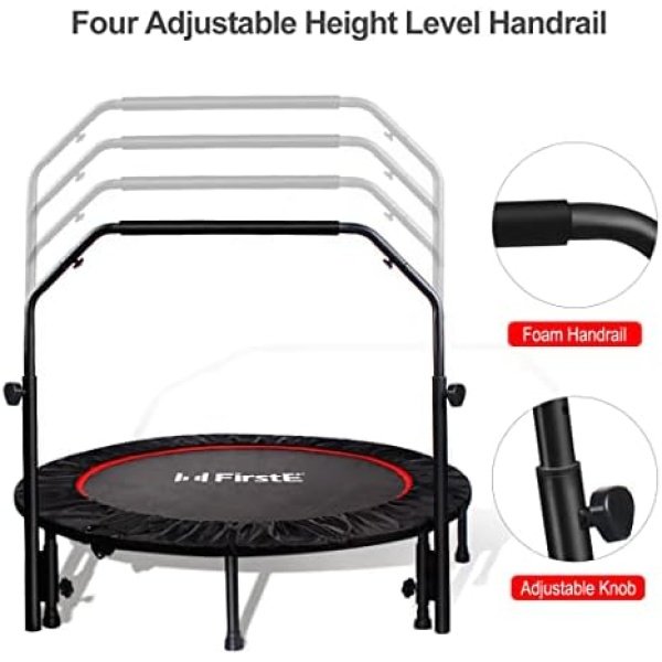 FirstE 48" Foldable Fitness Trampolines, Rebound Recreational Exercise - Image 3