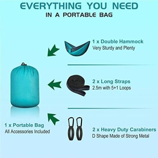 Camping Hammock Portable Nylon Hammocks with Tree Straps Single Lightweigtht - Image 6
