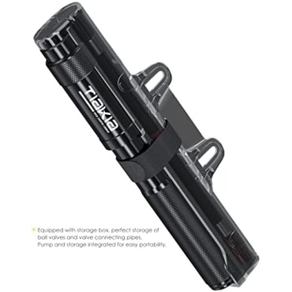 Tiakia Mini Bike Pump Portable Bicycle Pump Compact High Pressure Frame Pump - Image 8