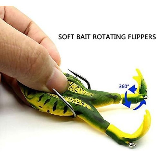 ACHUN Frog Fishing Bait Double Propeller Soft Lure Kit, Especially for Bass Freshwater - Image 3