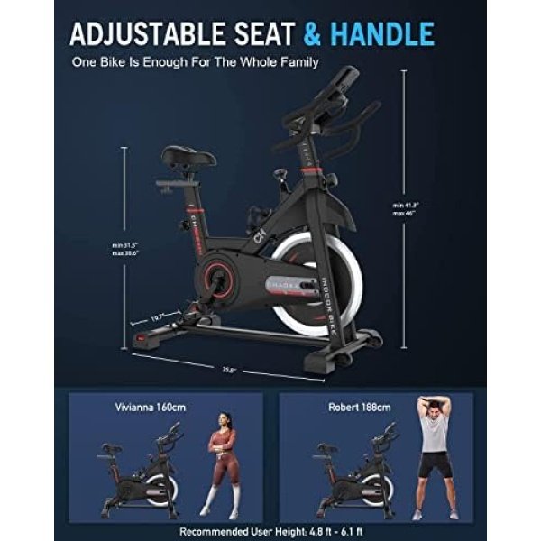 Exercise Bike, CHAOKE Magnetic Resistance/Brake Pad Stationary Bike for Home - Image 7