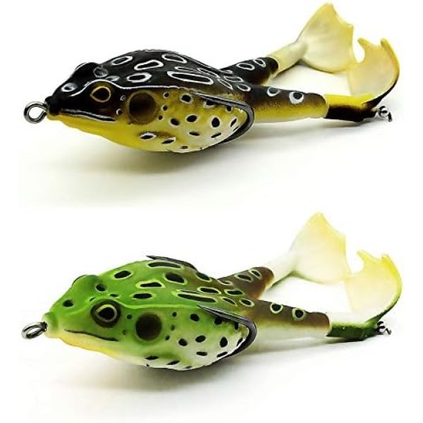 ACHUN Frog Fishing Bait Double Propeller Soft Lure Kit, Especially for Bass Freshwater