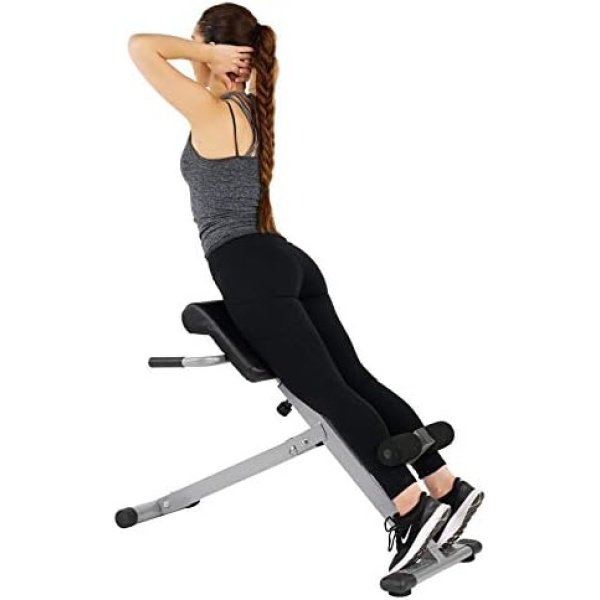 Sunny Health & Fitness Hyperextension Roman Chair Ab Workouts Sit Up Gym Bench