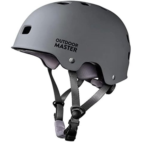 OutdoorMaster Skateboard Cycling Helmet - Two Removable Liners Ventilation Multi-Sport