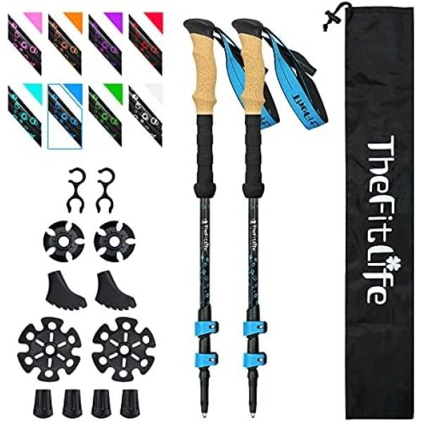 TheFitLife Carbon Fiber Trekking Poles – Collapsible and Telescopic Walking Sticks