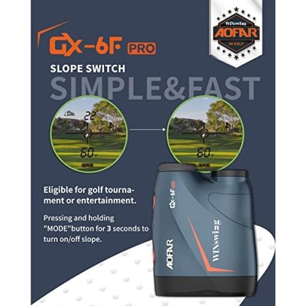 AOFAR GX-6F PRO Golf Rangefinder with Slope on/Off, Flag Lock - Image 4