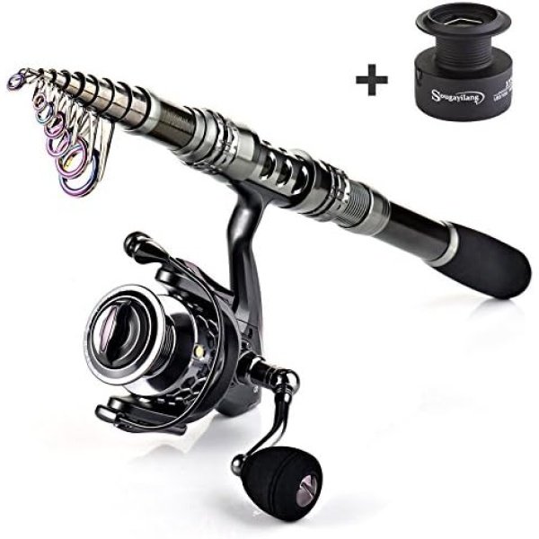 Sougayilang Fishing Rod Combos with Telescopic Fishing Pole Spinning Reels Fishing Carrier - Image 4