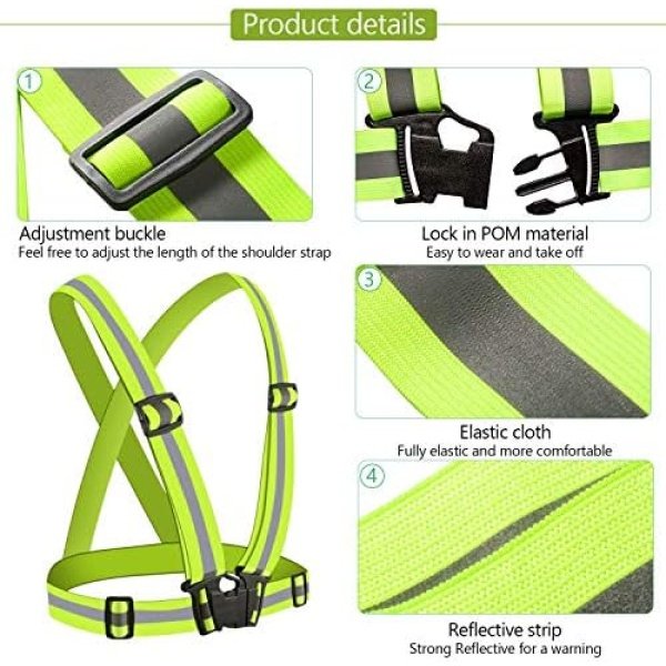 2 Pack Reflective Safety Vests for Cycling Motorcycle, 360° High Vis Reflective - Image 4