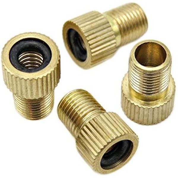 Bike Bits Brass Presta Valve Adapter - Convert Presta to Schrader