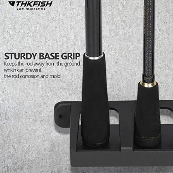 THKFISH Fishing Rod Rack Fishing Rod Holders Wall Mount Vertical/Horizontal Fishing Pole - Image 4