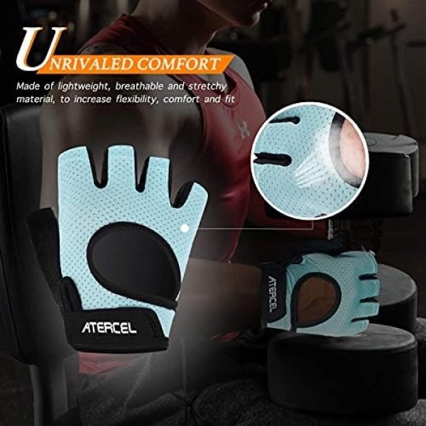 ATERCEL Weight Lifting Gloves Full Palm Protection, Workout Gloves for Gym - Image 3