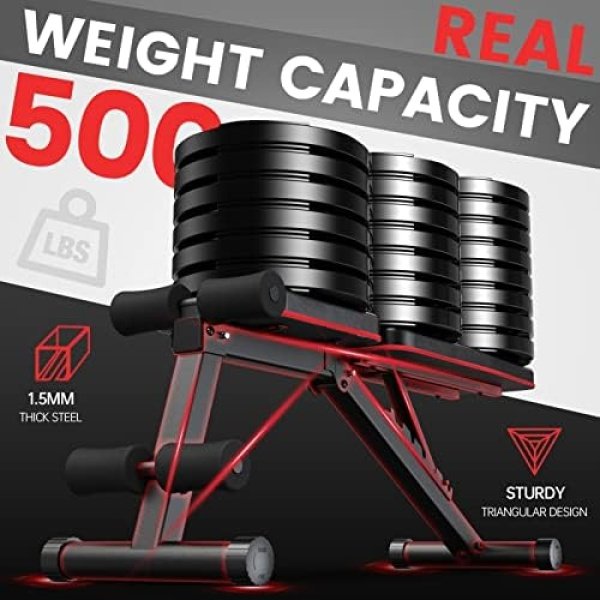 PASYOU Adjustable Weight Bench Full Body Workout Multi-Purpose Foldable Incline - Image 3