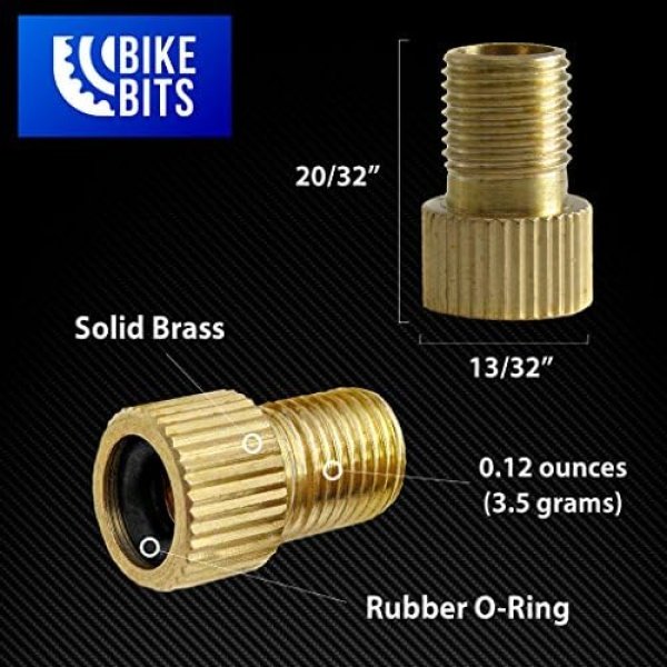 Bike Bits Brass Presta Valve Adapter - Convert Presta to Schrader - Image 5