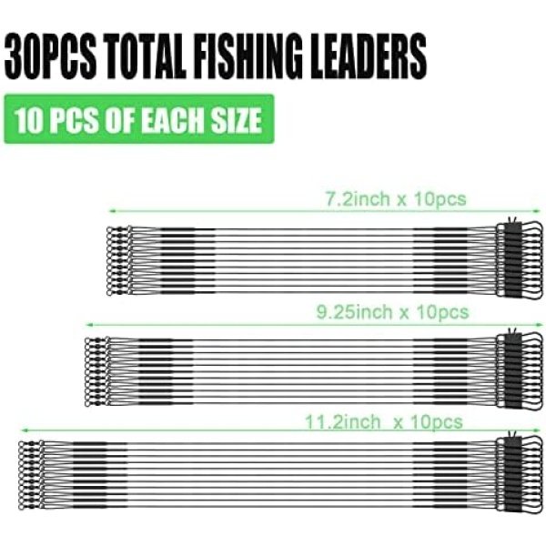 SAVITA 30pcs Fishing Tackle Leaders, Fishing Leaders Line for Saltwater and Freshwater - Image 2