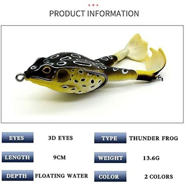 ACHUN Frog Fishing Bait Double Propeller Soft Lure Kit, Especially for Bass Freshwater - Image 2