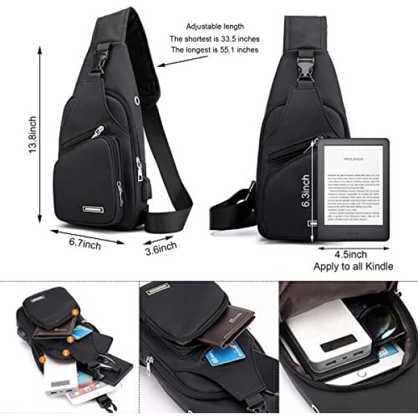 Waterproof Sling Bag Crossbody Backpack for Men Women Sling Backpack Hiking - Image 4