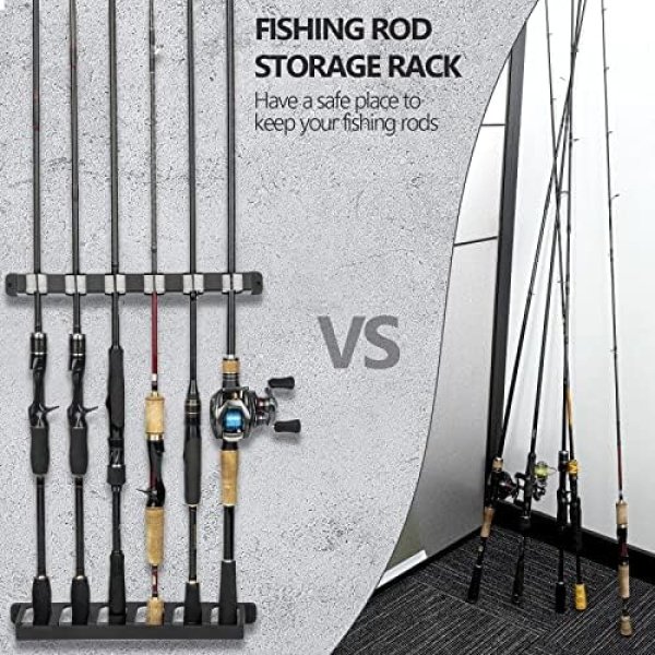 THKFISH Fishing Rod Rack Fishing Rod Holders Wall Mount Vertical/Horizontal Fishing Pole - Image 5