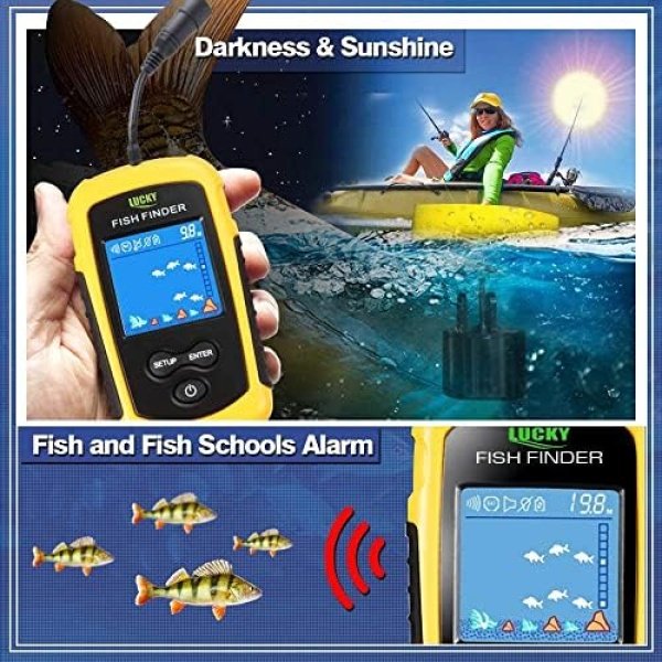 LUCKY Kayak Portable Fish Depth Finder Water Handheld Fish Finder Sonar Castable Kayak - Image 4