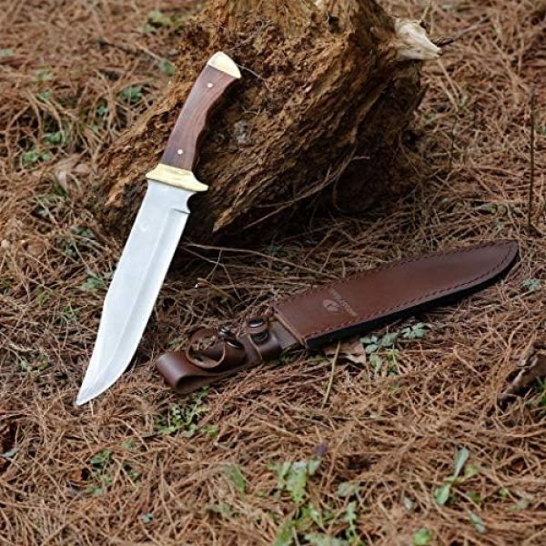 MOSSY OAK 14-inch Bowie Knife, Full-tang Fixed Blade Wood Handle - Image 5