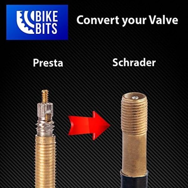 Bike Bits Brass Presta Valve Adapter - Convert Presta to Schrader - Image 2