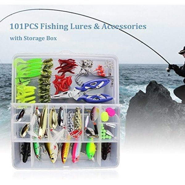 Docooler 73/101 /132/232 Pcs Fishing Lures Mixed Hard Baits Soft Baits Popper Crankbait - Image 4