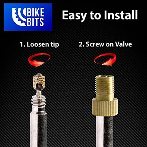 Bike Bits Brass Presta Valve Adapter - Convert Presta to Schrader - Image 3