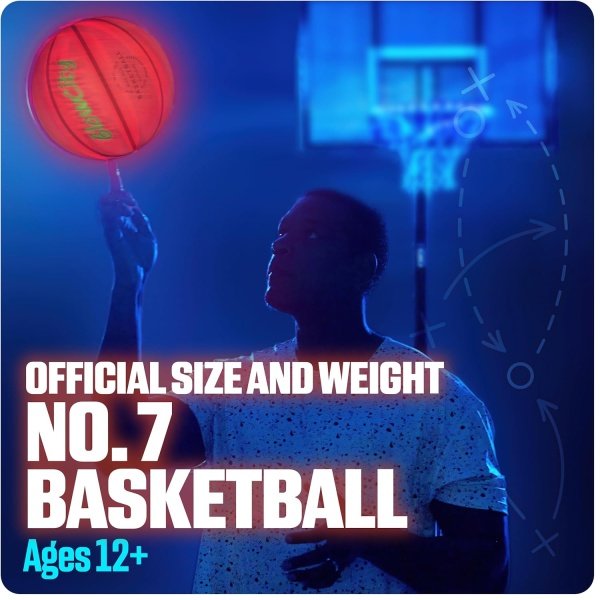 GlowCity Glow in The Dark Basketball for Teen Boy - Glowing Red Basket Ball - Image 3