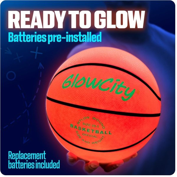 GlowCity Glow in The Dark Basketball for Teen Boy - Glowing Red Basket Ball - Image 4