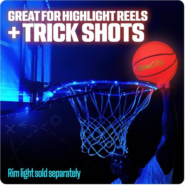 GlowCity Glow in The Dark Basketball for Teen Boy - Glowing Red Basket Ball - Image 7