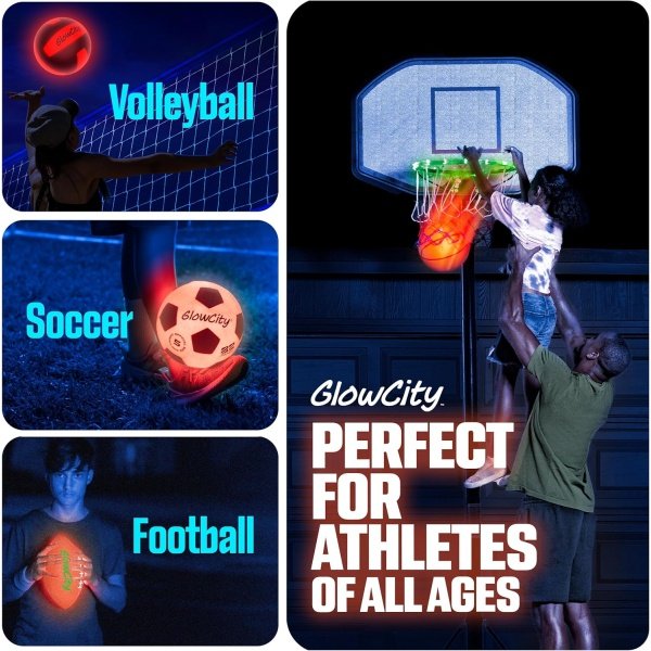 GlowCity Glow in The Dark Basketball for Teen Boy - Glowing Red Basket Ball - Image 8