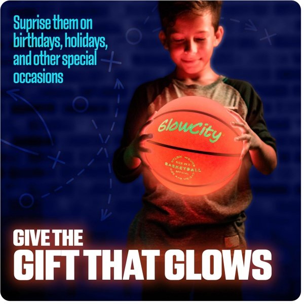 GlowCity Glow in The Dark Basketball for Teen Boy - Glowing Red Basket Ball - Image 9