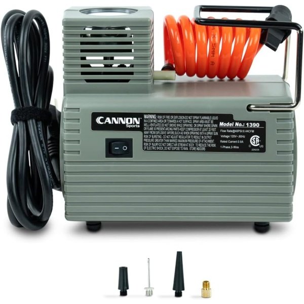 Cannon Sports Electric Ball Inflator Pump for Exercise Balls with Needle & Gauge