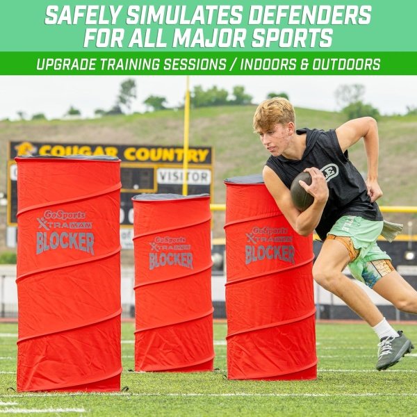 GoSports XTRAMAN Blocker Pop-Up Defenders 3 Pack - Safely Simulate Defenders - Image 2