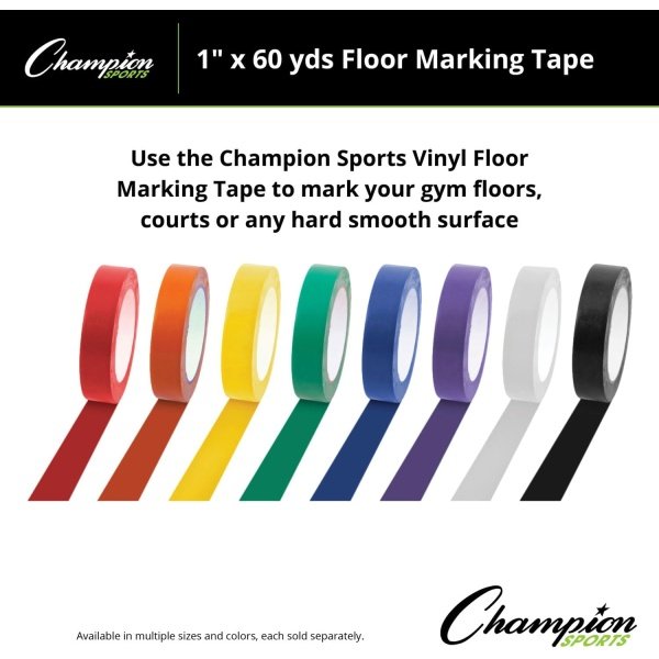 Champion Sports Floor Marking Vinyl Tape for Athletics and Social Distancing - Image 3