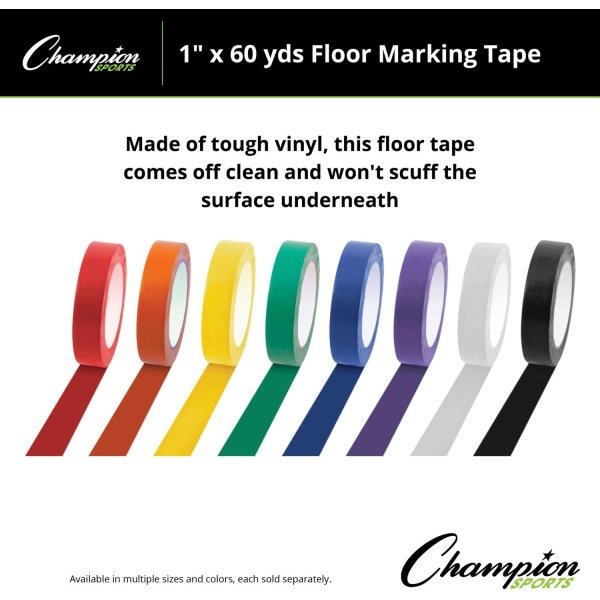 Champion Sports Floor Marking Vinyl Tape for Athletics and Social Distancing - Image 4