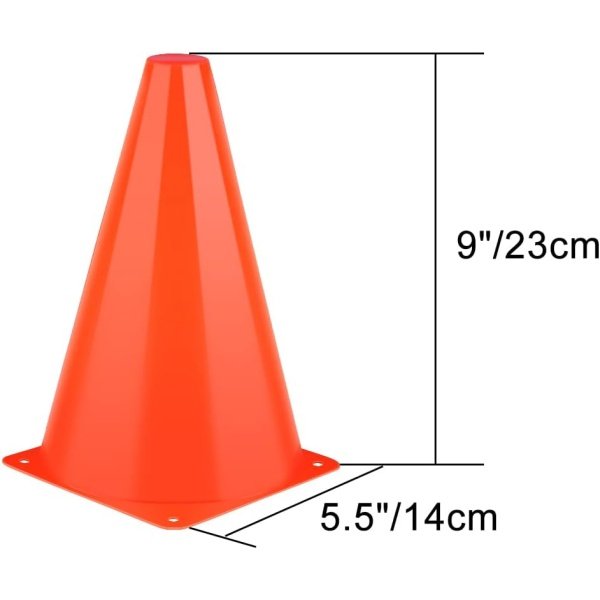 7 Inch Soccer Cones, 24 Pack Cones Sports Training Agility Field Marker Plastic - Image 3