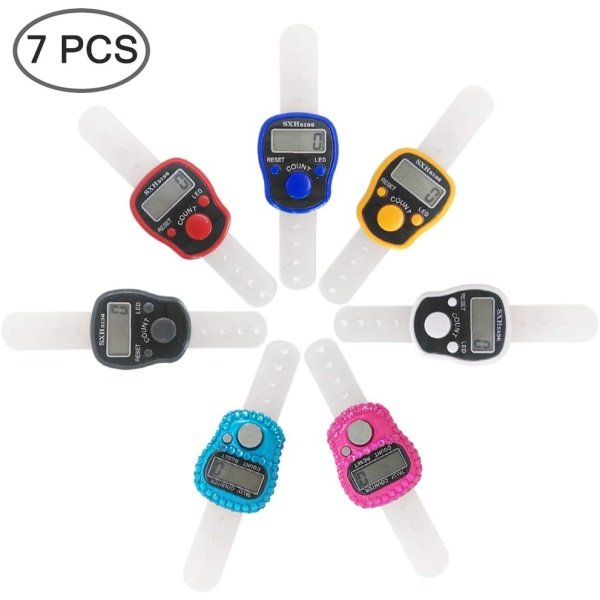 AFUNTA 7 Pcs Finger Counters - 5 Digital LED Electronic Finger Counter - Image 2