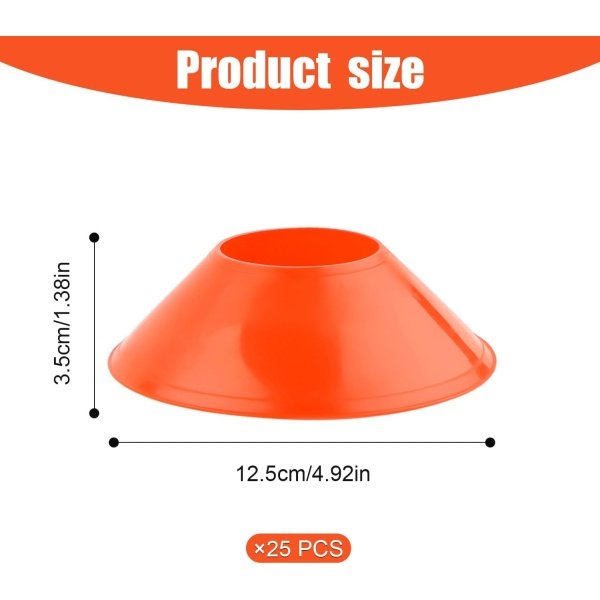 25pcs Soccer Cones for Sports Training, 5 Inch Mini Football Cones with Mesh - Image 2