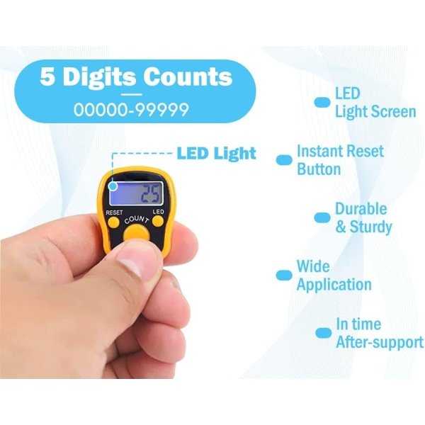 Hitopin 8PCS Electronic Finger Counter, LED Electronic Handheld Tally Counter - Image 3
