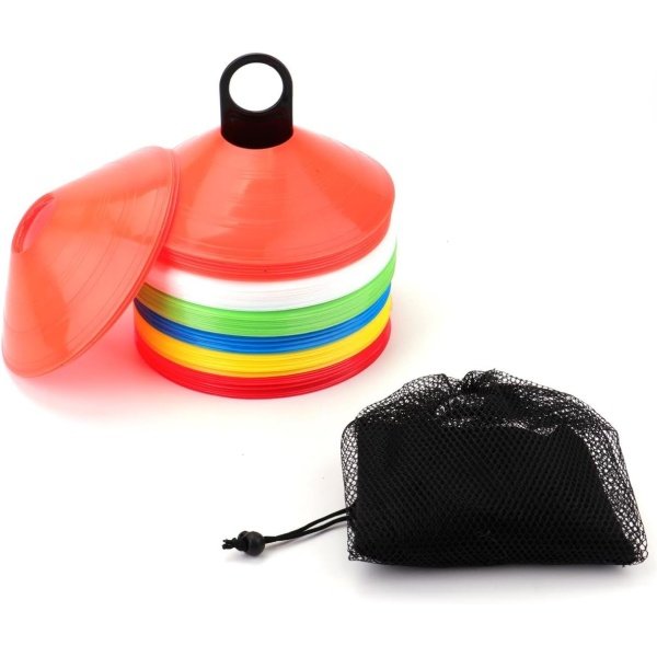 Tebery 60 Pack Premium Soccer Football Agility Cones Marke Cones - Image 2