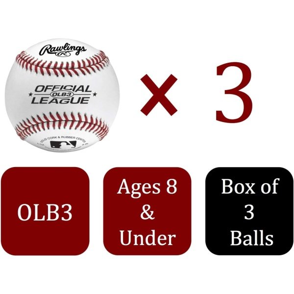 Rawlings | Official League Recreational Use Practice Baseballs | OLB3 | Youth/8U - Image 6