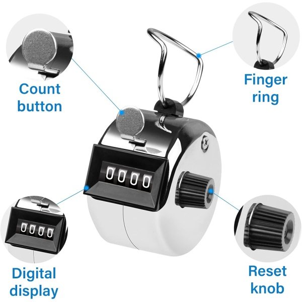 SDARMING Tally Counter, 4-Digit clicker Counter, Metal Hand Tally counters - Image 2
