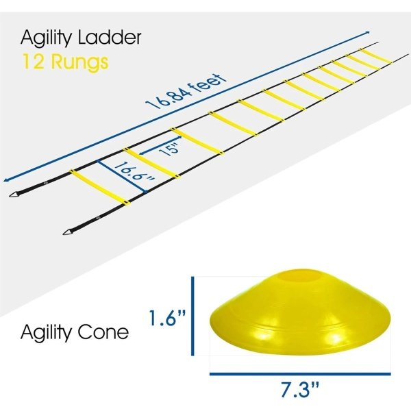 Yes4All Ultimate Combo Agility Ladder Training Set with Agility Ladder 12 Rungs - Image 2
