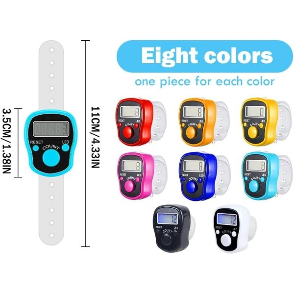 Hitopin 8PCS Electronic Finger Counter, LED Electronic Handheld Tally Counter - Image 2
