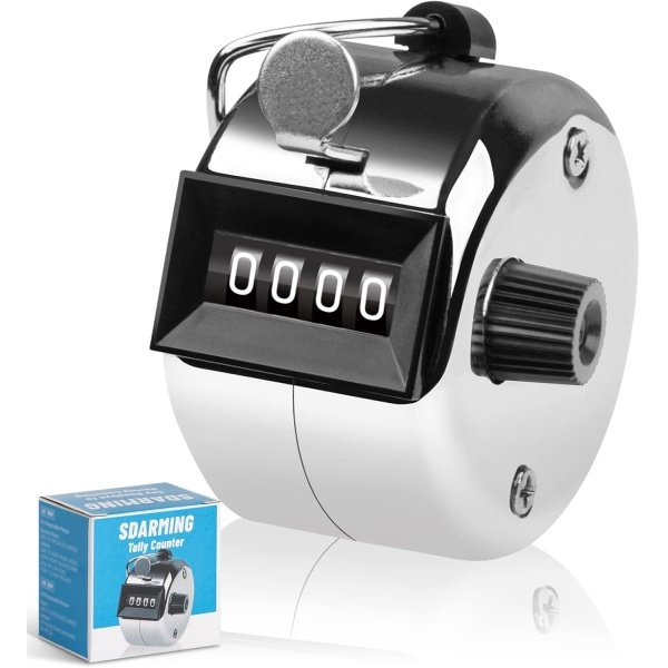 SDARMING Tally Counter, 4-Digit clicker Counter, Metal Hand Tally counters
