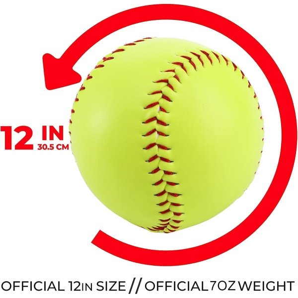 Tebery 6 Pack Sports Practice Softballs, 12-Inch Official Size and Weight - Image 4