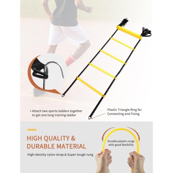 GHB Agility Ladder,Football Training Equipment Set,4 Agility Hurdles - Image 3