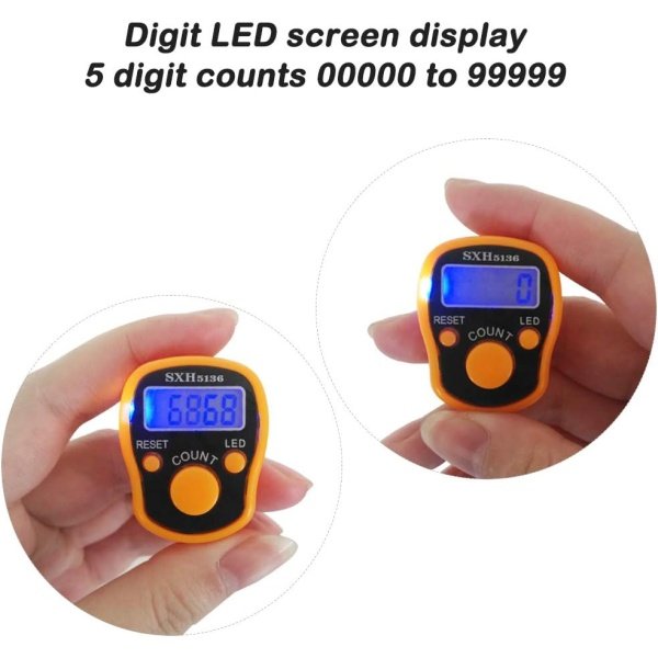 AFUNTA 7 Pcs Finger Counters - 5 Digital LED Electronic Finger Counter - Image 5