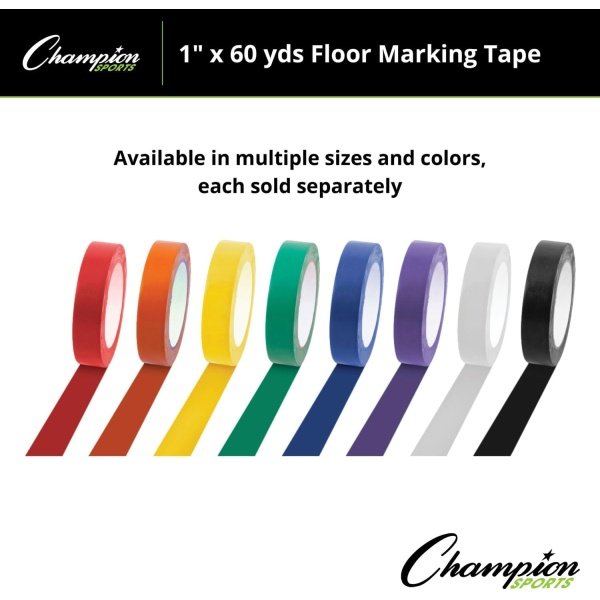 Champion Sports 1X60FTBK 1x60yd Floor Tape Black - Image 6